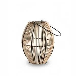 Product Image 1 for Natural Lantern Iron & Bamboo Dia 9" from BIDKHome