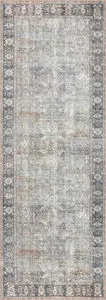 Wynter rug runner with same design in grey and charcoal color palette, oriented vertically