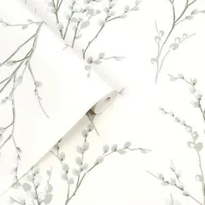 Product Image 1 for Laura Ashley Pussy Willow Sage Green Wallpaper from Graham & Brown