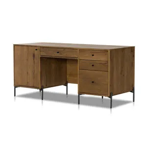 Product Image 1 for Eaton Oak Executive Desk - Amber Oak Resin from Four Hands