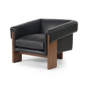 Product Image 1 for Cairo Top Grain Leather Chair - Harrison Black from Four Hands