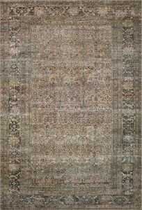 Adrian Terracotta / Multi traditional rug with vintage-inspired intricate floral and geometric pattern in warm earth tones
