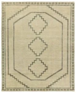 Product Image 1 for Paphos Hand-Knotted Medallion Green / Gray Rug 18" x 18" from Jaipur 