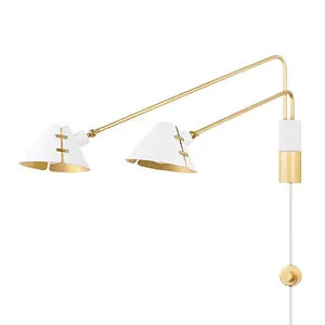 Product Image 4 for Split 2-Light Portable Aged Brass / Soft White Wall Sconce from Hudson Valley