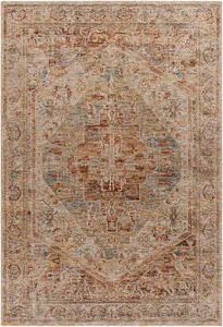 Product Image 1 for Naila Vintage-Inspired Woven Rust / Teal Rug - 7'10" Round from Surya