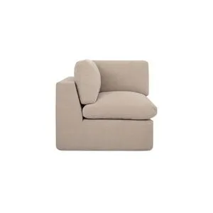 Cates Corner Chair in beige with frameless, foam-based design and plush cushions for modular sofa layouts