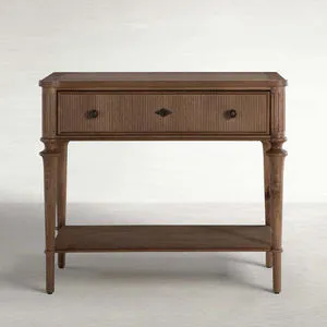Product Image 1 for Andrea Oak Wood Nightstand - 1 Drawer, Antique Bronze from Gabby