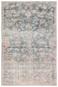 Product Image 8 for Bardia Oriental Dark Teal / Rust Area Rug from Jaipur 