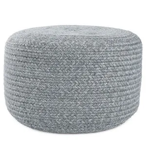 Product Image 4 for Grayton Indoor/ Outdoor Solid Heather Blue Cylinder Pouf from Jaipur 