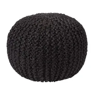 Product Image 1 for Azene Handmade Solid Black Cylinder Pouf 20" x 20" x 14" from Jaipur 