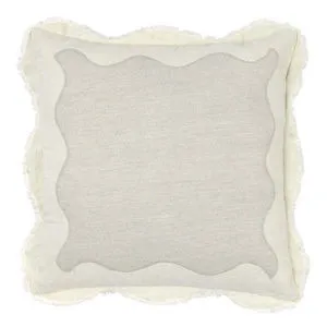 Product Image 1 for Tollo Applique Design Linen Blend Fabric Ivory Throw Pillow from Classic Home