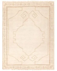 Product Image 1 for Maral Hand Knotted Medallion Beige/Cream Rug from Jaipur 