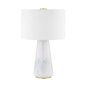 Product Image 1 for Saugerties 1-Light White Ash Ceramic Table Lamp from Hudson Valley
