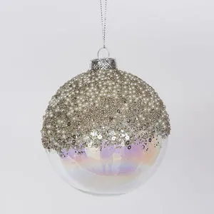 Product Image 7 for Adele Silver Glass Glitter Ball Ornaments, Set of 2 from Sullivans