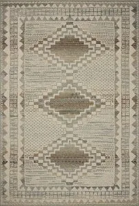 Saylor Granite Veil Rug with muted earth tones and geometric patterns in light beige and gray