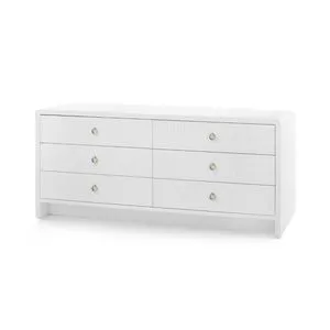 Product Image 1 for Bryant Extra Wide Lacquered Linen 6-Drawer Dresser - White Linen from Villa & House