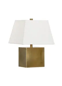Product Image 1 for Oliver Brass Cube Lamp from Chelsea House