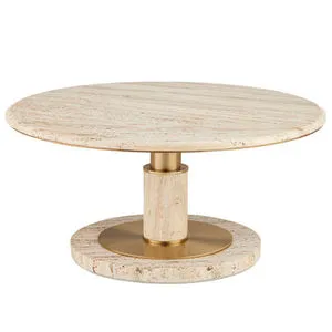 Product Image 1 for Miles Travertine Cocktail Table from Currey & Company