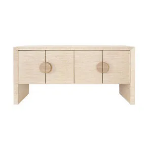 Product Image 1 for Colt Four Door Buffet In Natural Grasscloth With Cerused Oak Handles from Worlds Away