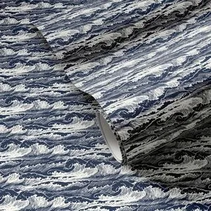 Product Image 1 for Wavebreak Navy I Wallpaper by Getty Images from Four Hands