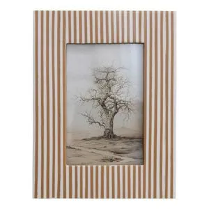 Product Image 1 for Resin Striped Photo Frame, White & Caramel from Creative Co-Op