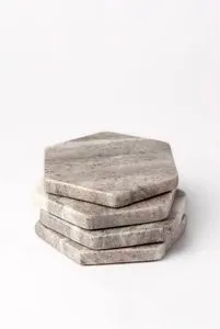 Product Image 2 for Carter Hexagonal Marble Coasters, Set Of Four from BIDKHome