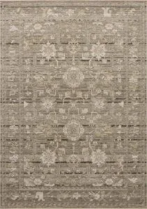 Milena Sage / Ivory vintage style rug with neutral grey and beige tones and intricate timeless motifs