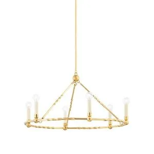 Product Image 1 for Josephine Twisted Gold Leaf 6-Light Chandelier from Mitzi