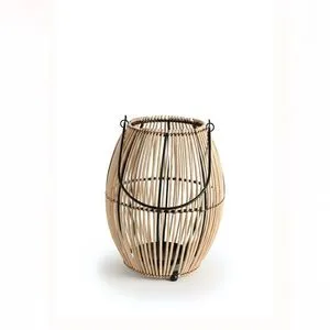 Product Image 1 for Natural Lantern Iron & Bamboo Dia 8.25" from BIDKHome