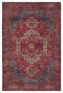 Product Image 9 for Gloria Medallion Red/ Blue Rug from Jaipur 