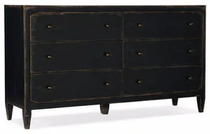 Product Image 3 for Ciao Bella Six Drawer Black Wood Dresser from Hooker Furniture