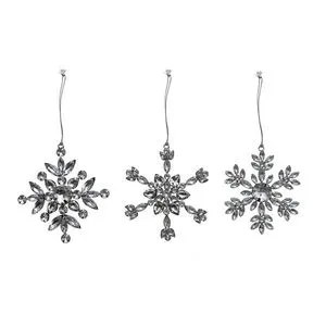 Product Image 1 for Odette 5" Acrylic Jewel Snowflake Ornament, Set of 3 from Creative Co-Op