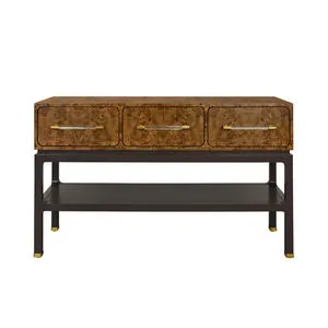 Product Image 1 for Nelson Dark Burl Wood Console Table from Worlds Away