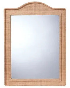 Hilltop Raffia Arch Wall Mirror with natural beige woven raffia frame and arched top