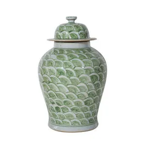 Product Image 1 for Mint Green Fish Scale Temple Jar from Legend of Asia