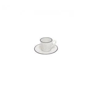 Product Image 1 for Beja Ceramic Stoneware Coffee Cup and Saucer, Set of 6 - White & Blue from Costa Nova