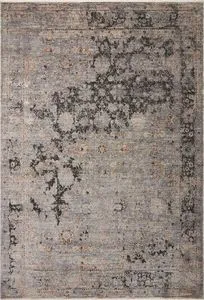 Sonnet 11'6"x15' Traditional Charcoal and Slate Rug with intricate vintage-inspired patterns