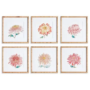 Product Image 1 for Colorful Chrysanthemum Prints, Set of 6 from Napa Home And Garden