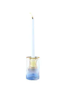 Product Image 1 for Glass Clear & Yellow Candle Holder from BIDKHome