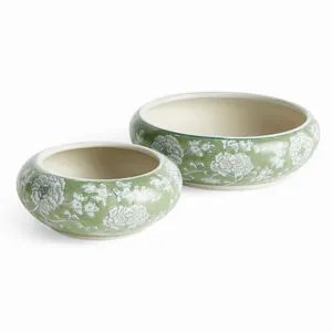 Product Image 1 for Imperial Lotus Low Pots, Set Of 2 from Napa Home And Garden