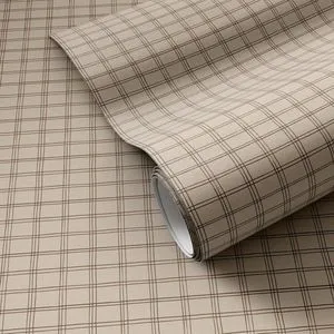 Product Image 1 for Hand Checks Taupe II Wallpaper by Getty Images from Four Hands