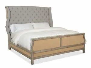 Product Image 3 for Boheme Oak & Burlap King Bon Vivant Bed from Hooker Furniture