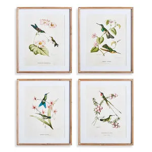 Product Image 1 for Hummingbirds With Blush Blooms, Set Of 4 from Napa Home And Garden