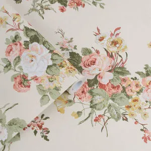 Product Image 1 for Laura Ashley Rosemore Pale Sable Floral Wallpaper from Graham & Brown