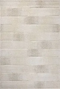 Silas Fog / Natural Rug with neutral beige tones, subtle geometric lines, gentle distressing, and soft texture