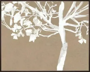 Close-up detail of the tree trunk and branches highlighting textured white paint strokes