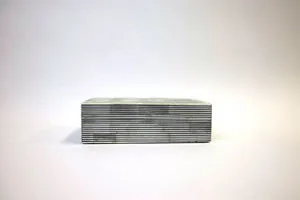 Jeff Large Black/Ivory Thin Striped Bone Box with sleek rectangular shape and finely detailed black and ivory horizontal s...