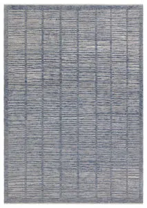 Product Image 1 for Dounia Transitional Striped Blue/ Light Gray Rug - 10' x 14' from Jaipur 