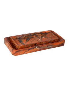 Product Image 1 for Divine Orange Tray, Set of 2 from Currey & Company