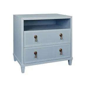 Product Image 2 for Two Drawer, Open Shelf Side Table With Fluted Drawer Fronts In Matte from Worlds Away